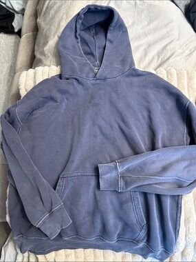 ABERCROMBIE Men's Blue Pullover Hoodie - Casual Comfort